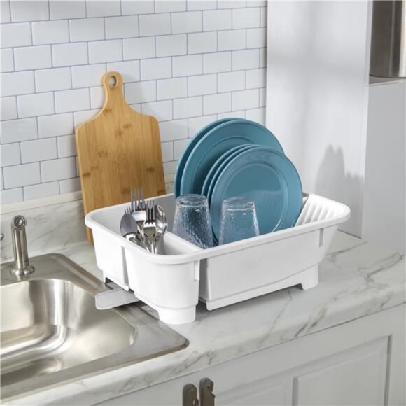 Sink Set, Space-efficient, Self-Draining with Retractable Spout, White - Picture 3 of 7